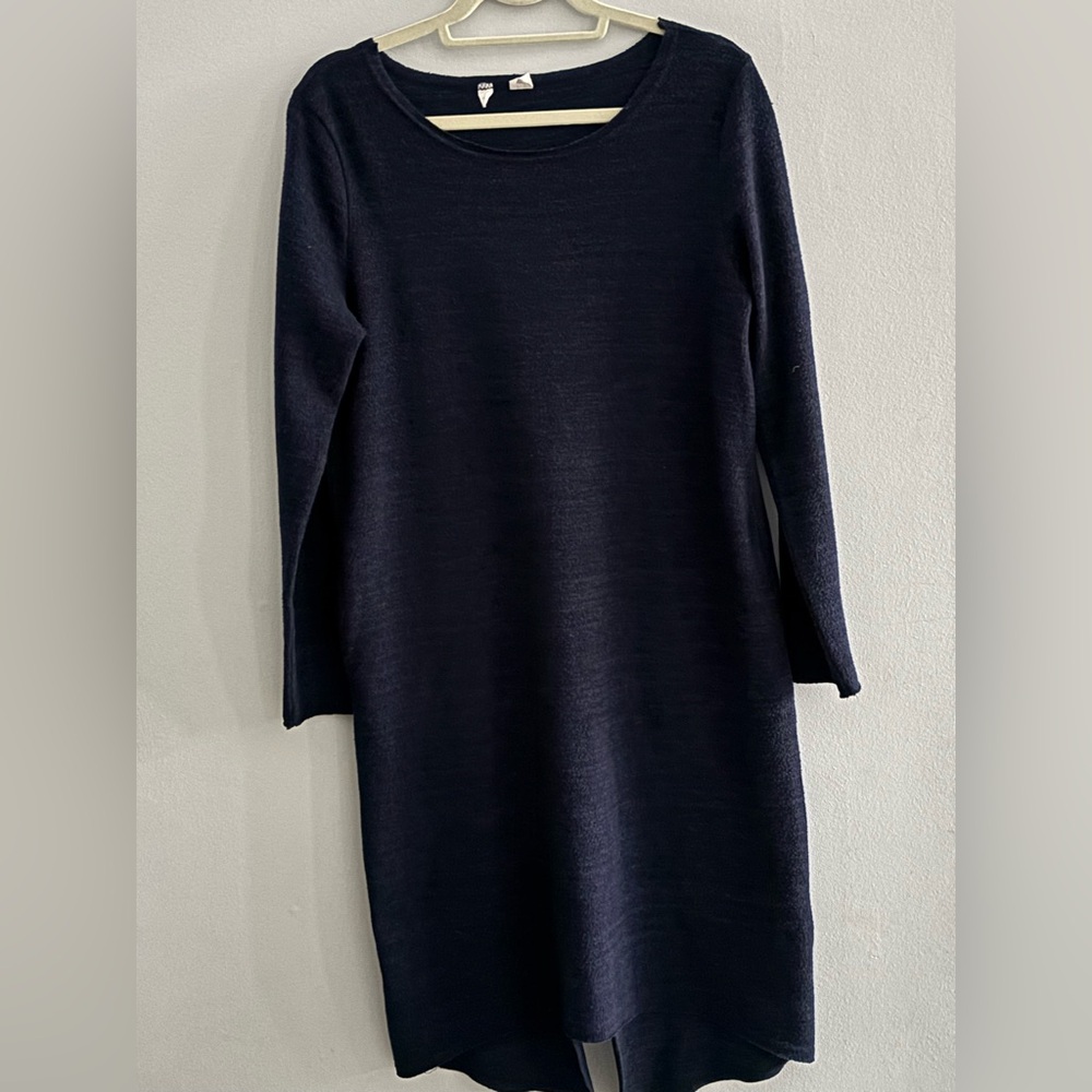 Fleece Navy Midi Dress Dress